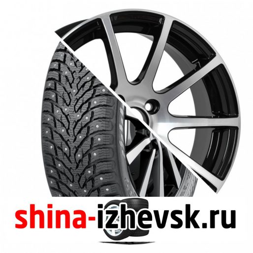 Колесо в сборе Nokian Hakkapeliitta 9 205/65 R16 T 95 + VENTI 1603 6.5xR16 5×112 ET45 DIA57.1 Глянцевый черный с полированной лицевой частью в Ижевске